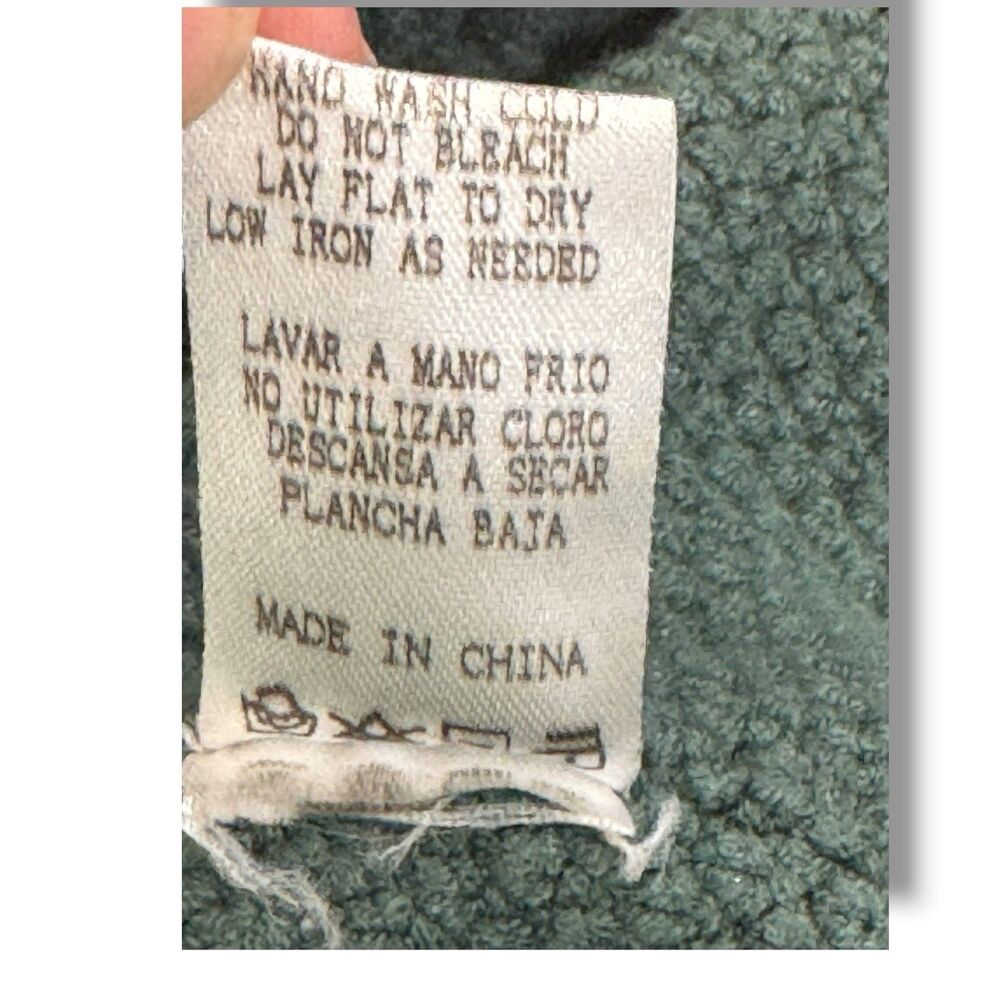 BeCool Cable Knit Button Down Sweater Vest Green Knit Casual Women’s Size M/L - Picture 9 of 9